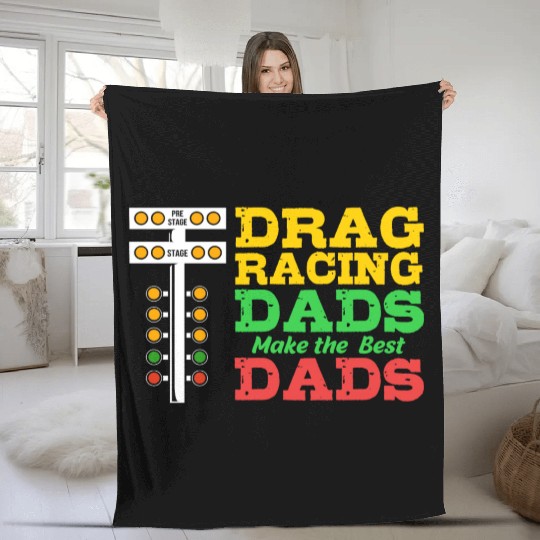 Fathers Day Racing Car Lover Drag Racing Dad Fleece Blankets