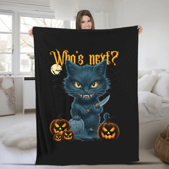 Halloween Scary Black Jack Lanter Fleece Blankets