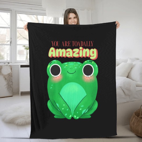 Toad with funny quote Fleece Blankets
