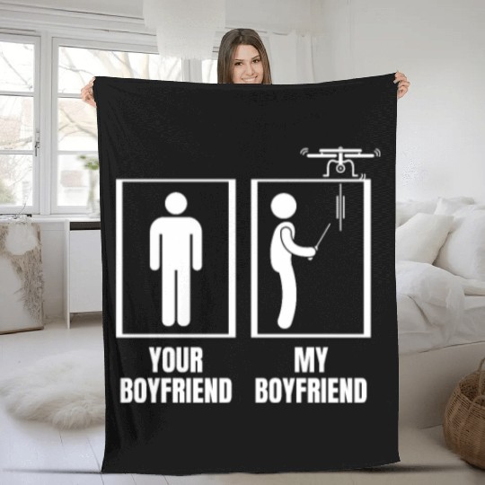 Your Boyfriend My Boyfriend Funny Girlfriend Fleece Blankets