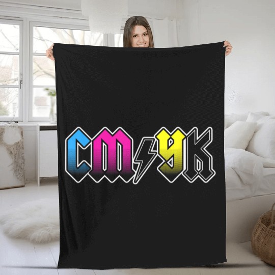 CMYK Rock Band Graphic Designer Fleece Blankets