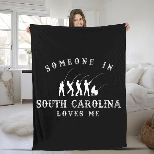 Someone In South Carolina Loves Me Fleece Blankets