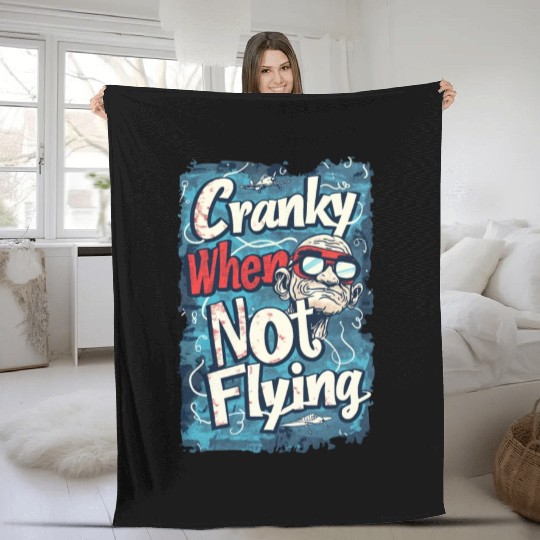 Cranky When Not Flying Fleece Blankets