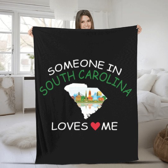 Someone In South Carolina Loves Me Fleece Blankets