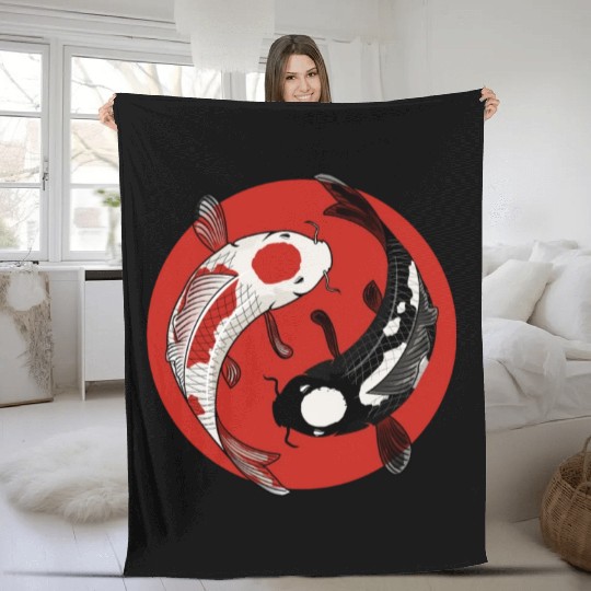 Koi Fish Fleece Blankets