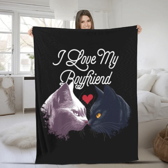 I Love My Boyfriend Funny Valentines Day Humor Fleece Blankets