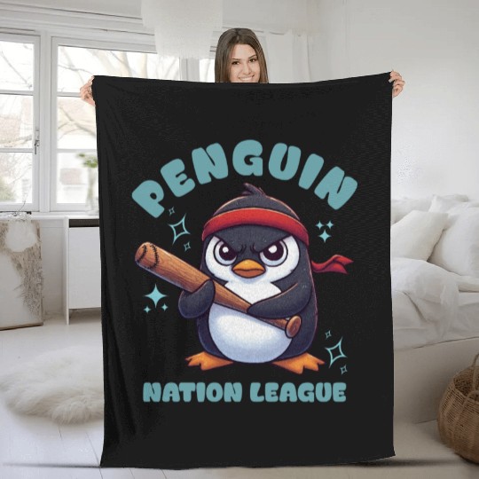 Penguin Nation League Fleece Blankets