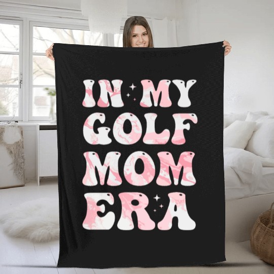 In My Golf Mom Era Colorful Golf Mom Fleece Blankets