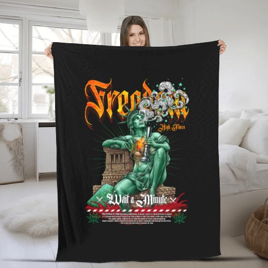 statue of liberty smoking #2 Fleece Blankets
