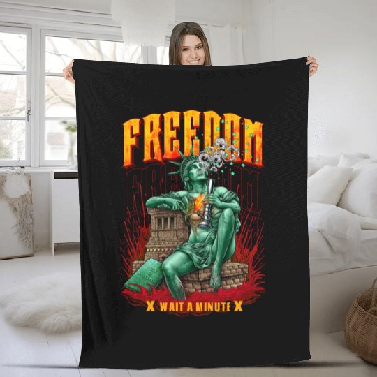 statue of liberty smoking #1 Fleece Blankets