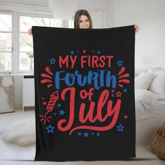 My First Fourth of July Independence Day America Fleece Blankets