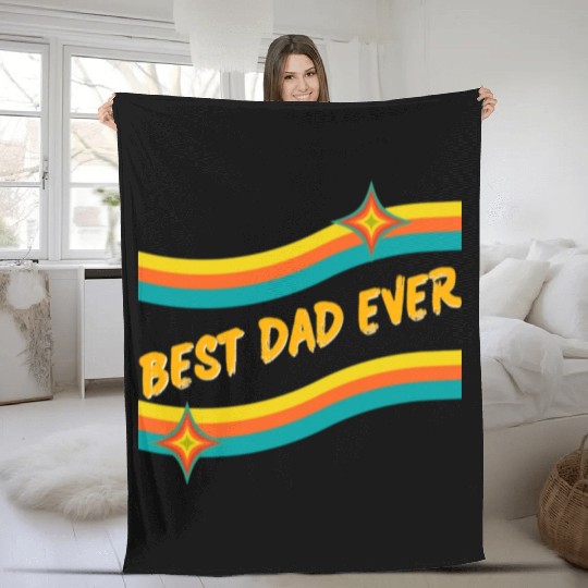 BEST DAD EVER RETRO VINTAGE FATHER SUMMER Fleece Blankets
