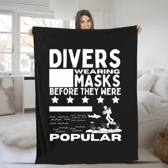 Scuba Diving Mask Pun Funny Scuba Diver Fleece Blankets