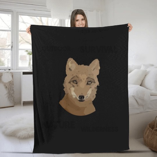 cute fox wilderness nature outdoor Fleece Blankets