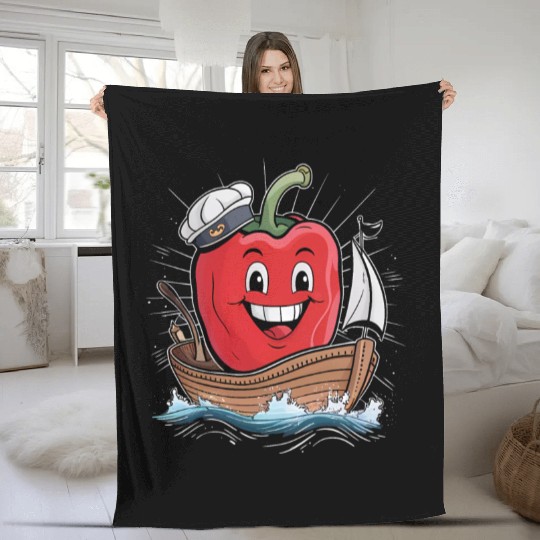 Bell Pepper Sailing Fleece Blankets