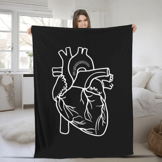 CVICU Cardiac Nurse Cardiology Heart Anatomy ICU Fleece Blankets