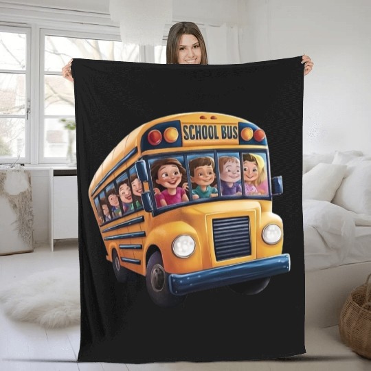 School Bus Adventures Fleece Blankets