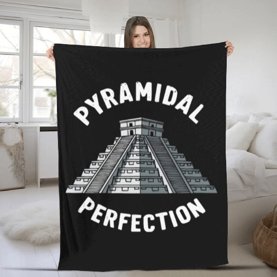 Aztec Pyramid Mayan Indigenous Mexican Aztec Fleece Blankets