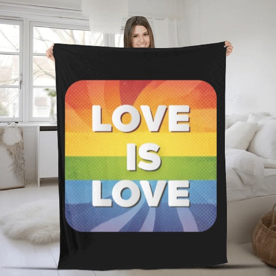 LGBTQ Love is Love Fleece Blankets