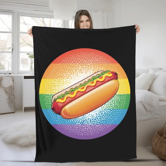 LGBTQ Hot Dog Fleece Blankets