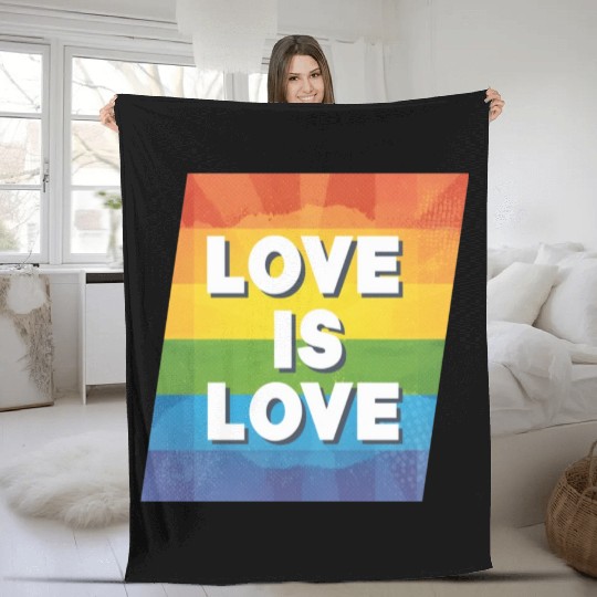 LGBTQ Love is Love Fleece Blankets