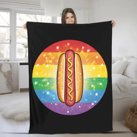 LGBTQ Hot Dog Fleece Blankets