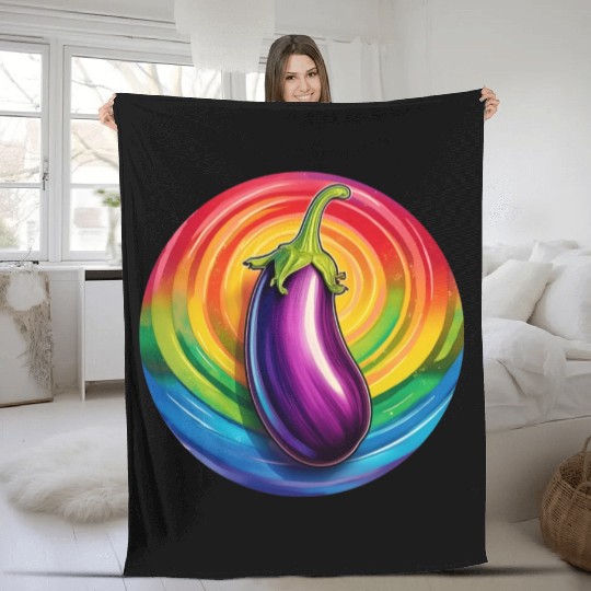 LGBTQ Eggplant Fleece Blankets