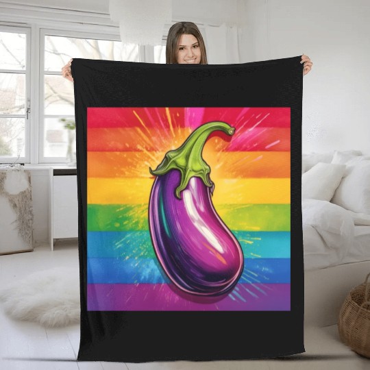 LGBTQ Eggplant Fleece Blankets