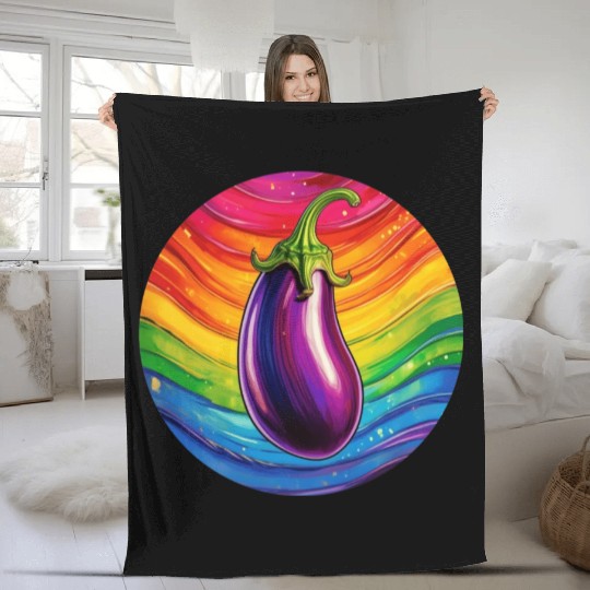 LGBTQ Eggplant Fleece Blankets