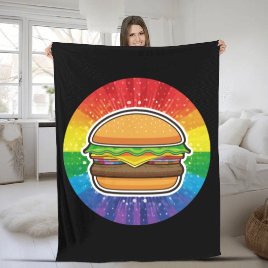 LGBTQ Hamburger Fleece Blankets