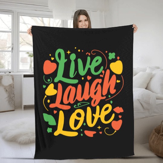 live laugh love Fleece Blankets