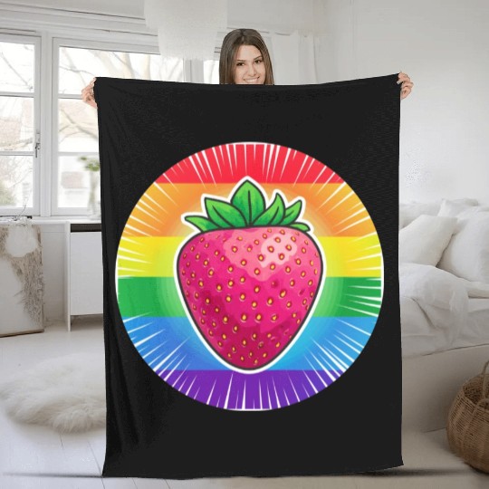LGBTQ Strawberry Fleece Blankets