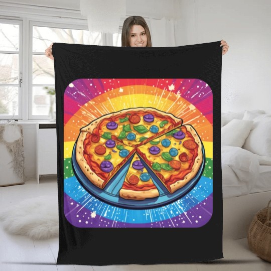 LGBTQ Pizza Fleece Blankets