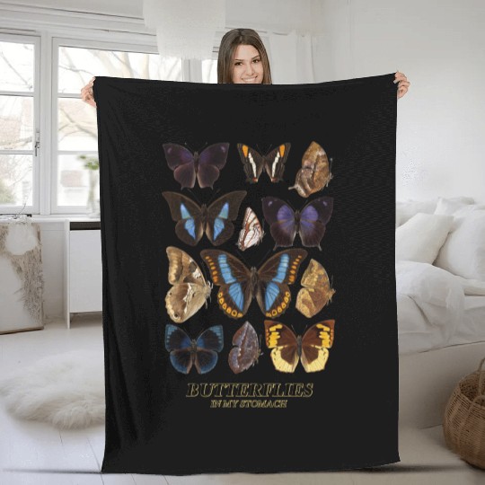 Butterflies In Stomach Fleece Blankets