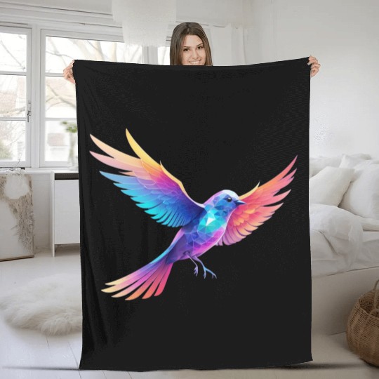 bird graphic design Fleece Blankets