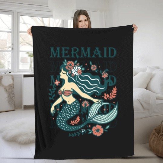 Mermaid Garden Fleece Blankets