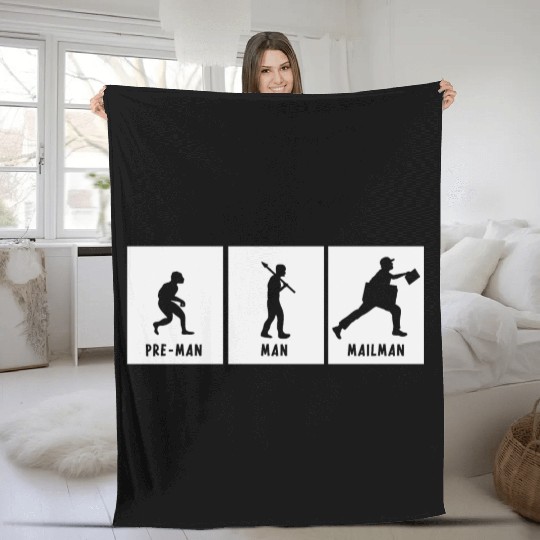 Humor Joke Hilarious about Postman Evolution Of Ma Fleece Blankets