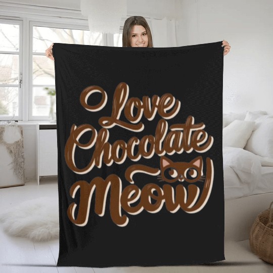 I love chocolate & cats Fleece Blankets