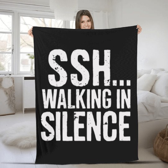 Ssh Walking In Silence Trend Silent Walking Fleece Blankets