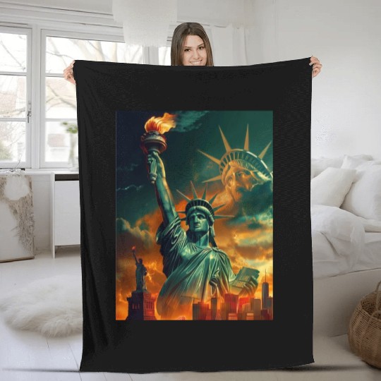 Statue of Liberty in New York USA Fleece Blankets