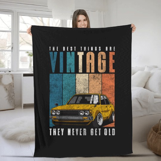 Car Old Muscle Car Year Of Manufacture Fleece Blankets