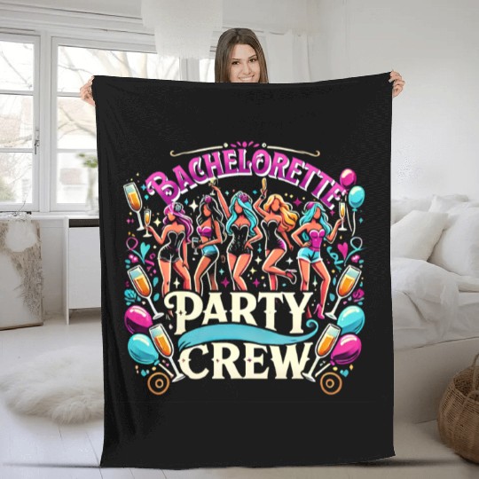 Bachelorette Party Crew Fun Fleece Blankets