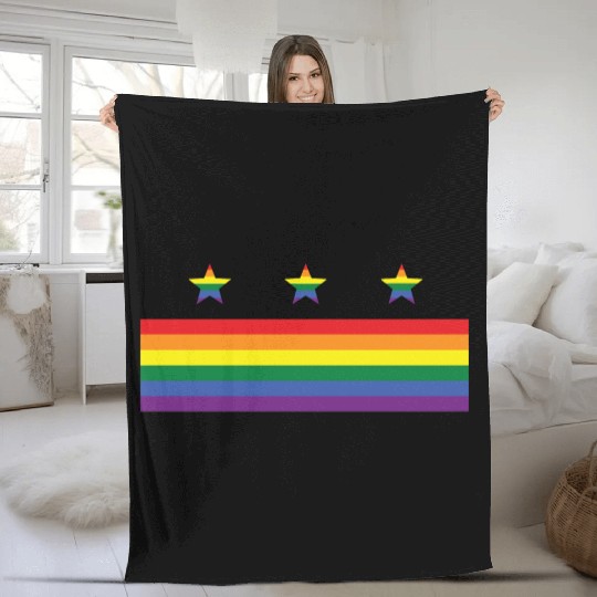 Washington DC Gay Pride Parade Rainbow Flag Fleece Blankets