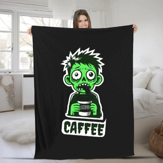 Zombie Coffee Lovers Fleece Blankets