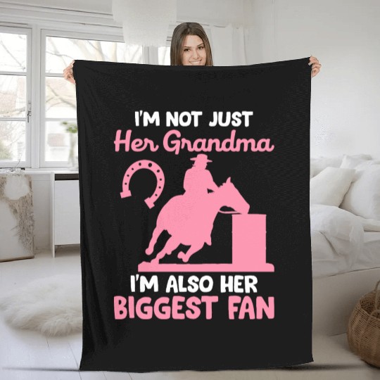 Barrel Racer Barrel Racing Rodeo Horse Grandma Big Fleece Blankets