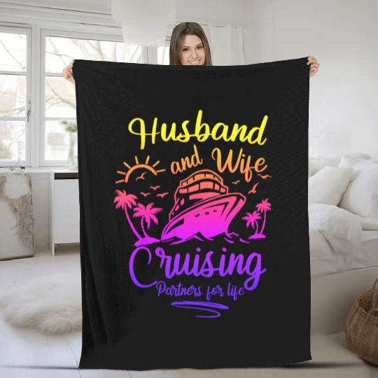 husband and wife cruising partners for life Fleece Blankets