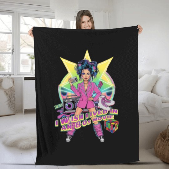 80s woman I wish I lived in an 80s movie Fleece Blankets