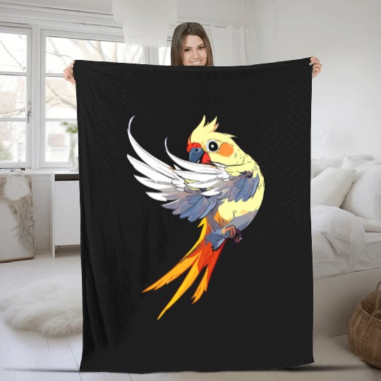 Dabbing Cockatiel Bird Lover Funny Design Fleece Blankets