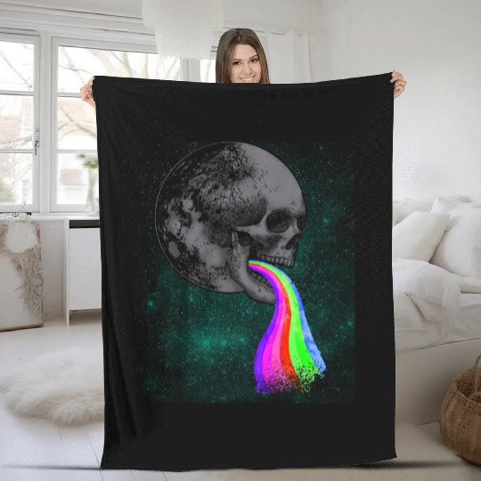 Goth Rock Satan Unicorn Festivals Death Metal Fleece Blankets