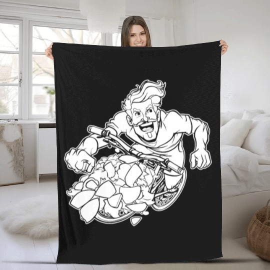 Cycling Cyclist Cool Fleece Blankets